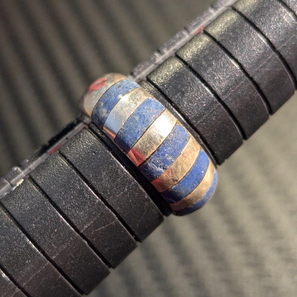 Vintage Silver And Lapis Stone Ring
